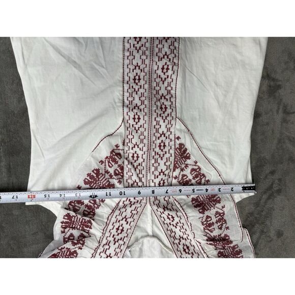 NWT Anthropologie Reathβ& Wren Embroidered Tank Top XS White/Red - Picture 7 of 11